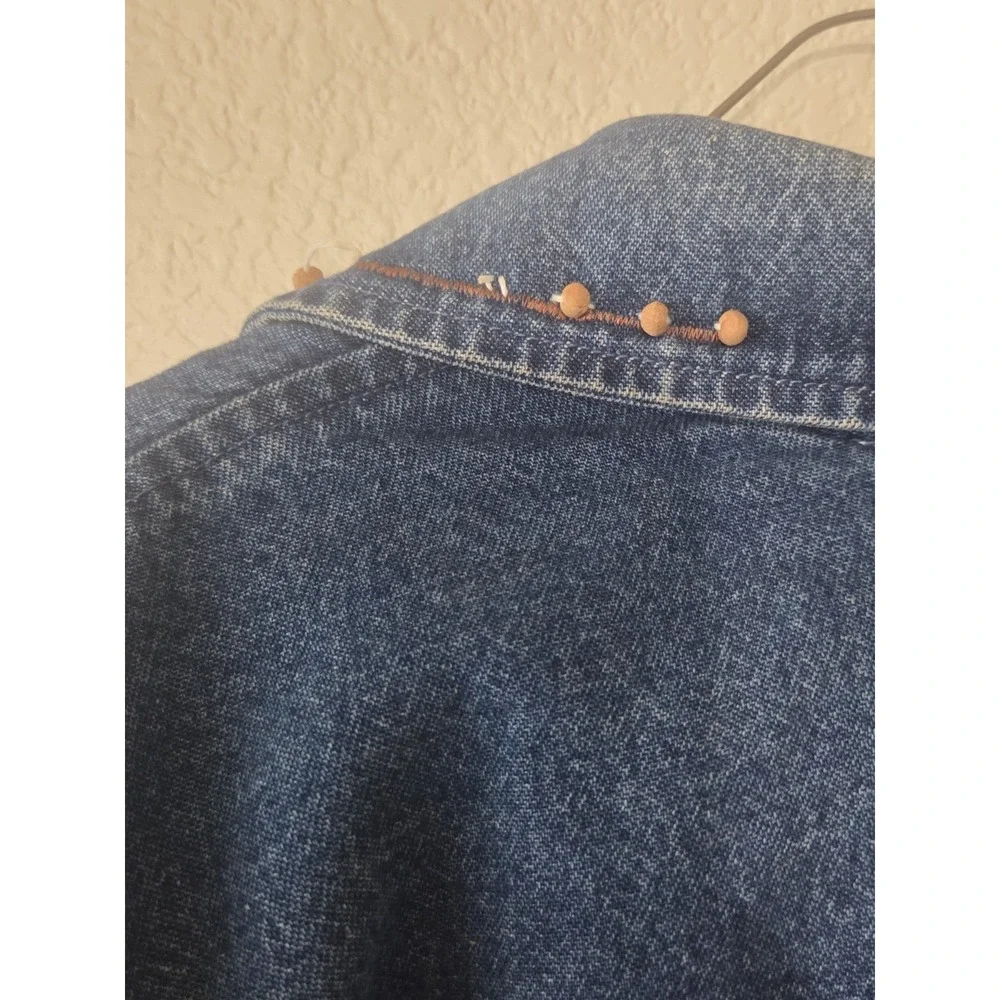 Vintage 90s 220 Hickory Womens  Denim Southwest Aztec Jacket Western Size Large